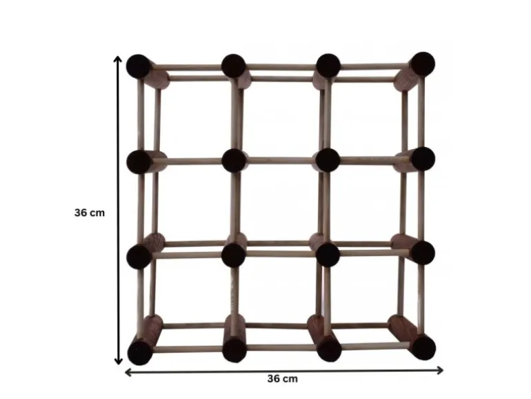 PROREGAL Modulares Weinregal Vinotega Mod HxBxT 36 x 36 x 24 cm 3 x 9 Flaschen Massives Kiefernholz Braun Geölt