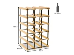 PROREGAL Modulares Weinregal Vinotega Mod Metal HxBxT 52,5 x 32,5 x 24,5 cm 3 x 5 Flaschen Massives Kiefernholz Braun Geölt