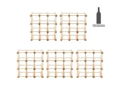 PROREGAL Modulares Weinregal Vinotega Mod HxBxT 36 x 36 x 24 cm 5 x 9 Flaschen Massives Eichenholz Natur