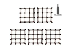 PROREGAL Modulares Weinregal Vinotega Mod HxBxT 36 x 36 x 24 cm 5 x 9 Flaschen Massives Kiefernholz Braun Geölt
