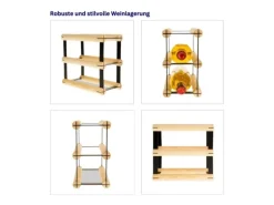 PROREGAL Modulares Weinregal Vinotega Mod Metal HxBxT 22,5 x 12,5 x 24,5 cm 1 x 2 Flaschen Massives Kiefernholz Natur