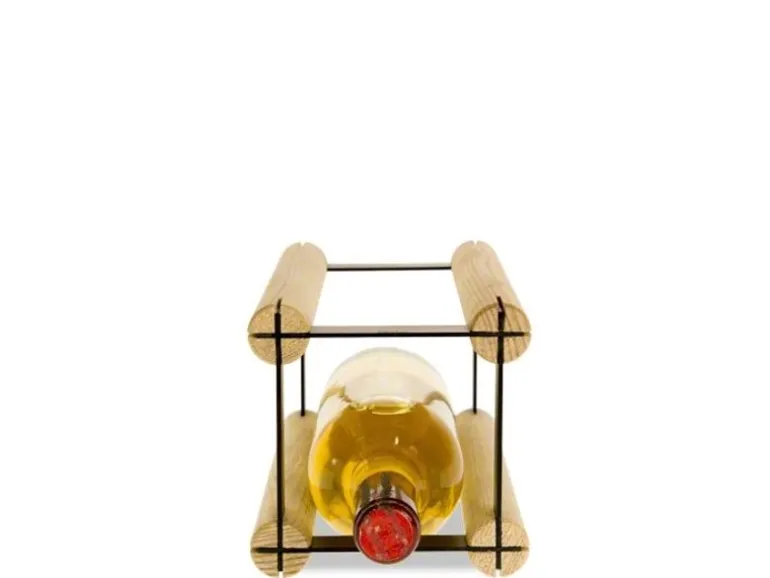 PROREGAL Modulares Weinregal Vinotega Mod Metal HxBxT 62,5 x 52,5 x 24,5 cm 5 x 6 Flaschen Massives Kiefernholz Braun Geölt