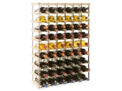 PROREGAL Modulares Weinregal Vinotega Mod Metal HxBxT 92,5 x 62,5 x 24,5 cm 6 x 9 Flaschen Massives Kiefernholz Natur