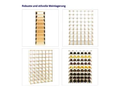 PROREGAL Modulares Weinregal Vinotega Mod Metal HxBxT 92,5 x 62,5 x 24,5 cm 6 x 9 Flaschen Massives Kiefernholz Natur