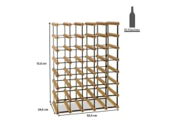 PROREGAL Modulares Weinregal Vinotega Mod Metal HxBxT 72,5 x 52,5 x 24,5 cm 5 x 7 Flaschen Massives Kiefernholz Natur