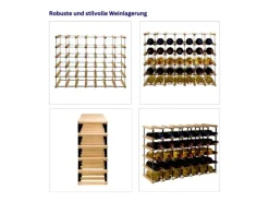 PROREGAL Modulares Weinregal Vinotega Mod Metal HxBxT 52,5 x 72,5 x 24,5 cm 7 x 5 Flaschen Massives Kiefernholz Natur