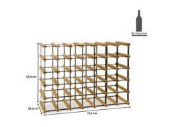 PROREGAL Modulares Weinregal Vinotega Mod Metal HxBxT 52,5 x 72,5 x 24,5 cm 7 x 5 Flaschen Massives Kiefernholz Natur