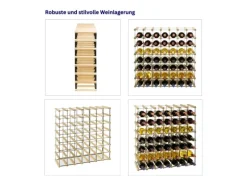 PROREGAL Modulares Weinregal Vinotega Mod Metal HxBxT 72,5 x 72,5 x 24,5 cm 7 x 7 Flaschen Massives Kiefernholz Braun Geölt