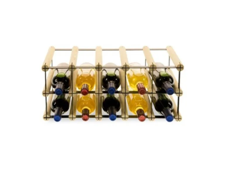PROREGAL Modulares Weinregal Vinotega Mod Metal HxBxT 22,5 x 52,5 x 24,5 cm 5 x 2 Flaschen Massives Kiefernholz Natur
