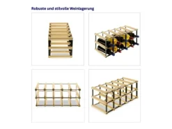 PROREGAL Modulares Weinregal Vinotega Mod Metal HxBxT 22,5 x 52,5 x 24,5 cm 5 x 2 Flaschen Massives Kiefernholz Natur