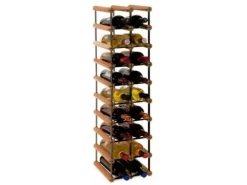 PROREGAL Modulares Weinregal Vinotega Mod Metal HxBxT 92,5 x 22,5 x 24,5 cm 2 x 9 Flaschen Massives Kiefernholz Braun Geölt