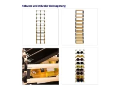 PROREGAL Modulares Weinregal Vinotega Mod Metal HxBxT 92,5 x 22,5 x 24,5 cm 2 x 9 Flaschen Massives Kiefernholz Braun Geölt