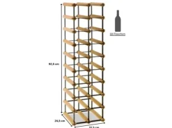 PROREGAL Modulares Weinregal Vinotega Mod Metal HxBxT 92,5 x 22,5 x 24,5 cm 2 x 9 Flaschen Massives Kiefernholz Braun Geölt