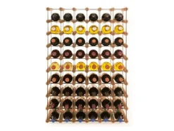 PROREGAL Modulares Weinregal Vinotega Mod Metal HxBxT 92,5 x 62,5 x 24,5 cm 6 x 9 Flaschen Massives Kiefernholz Braun Geölt