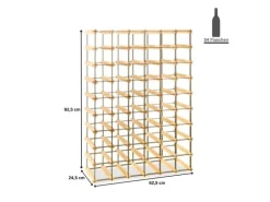 PROREGAL Modulares Weinregal Vinotega Mod Metal HxBxT 92,5 x 62,5 x 24,5 cm 6 x 9 Flaschen Massives Kiefernholz Braun Geölt