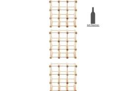 PROREGAL Modulares Weinregal Vinotega Mod HxBxT 36 x 36 x 24 cm 3 x 9 Flaschen Massives Eichenholz Natur