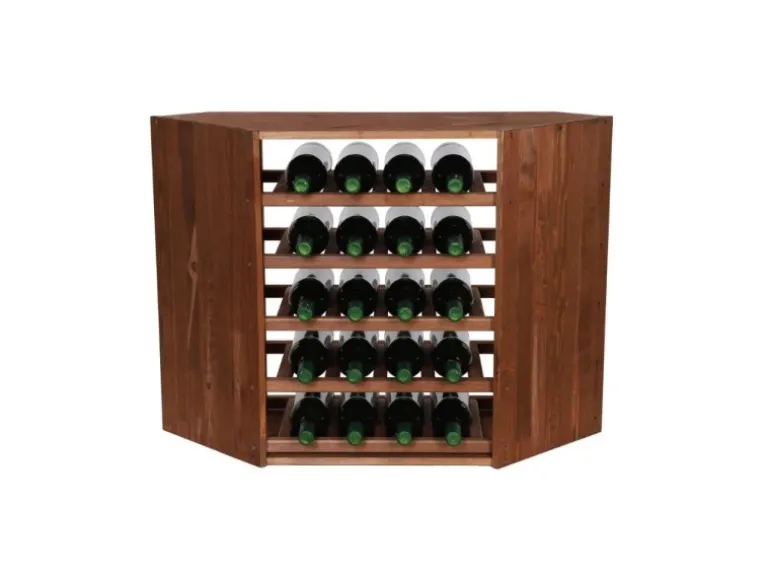 PROREGAL Modulares Weinregal Vincellar Mod HxBxT 60 x 30 x 30 cm Eckmodul Für 18 Flaschen Massives Kiefernholz Braun Geölt