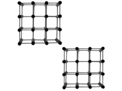 PROREGAL Modulares Weinregal Vinotega Mod HxBxT 36 x 36 x 24 cm 2 x 9 Flaschen Massives Kiefernholz Grau Geölt