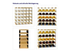 PROREGAL Modulares Weinregal Vinotega Mod Metal HxBxT 52,5 x 52,5 x 24,5 cm 5 x 5 Flaschen Massives Kiefernholz Braun Geölt