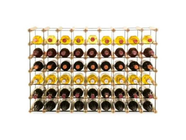 PROREGAL Modulares Weinregal Vinotega Mod Metal HxBxT 62,5 x 92,5 x 24,5 cm 9 x 6 Flaschen Massives Kiefernholz Natur