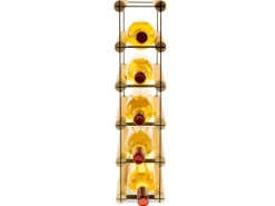 PROREGAL Modulares Weinregal Vinotega Mod Metal HxBxT 52,5 x 12,5 x 24,5 cm 1 x 5 Flaschen Massives Kiefernholz Natur