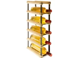 PROREGAL Modulares Weinregal Vinotega Mod Metal HxBxT 52,5 x 12,5 x 24,5 cm 1 x 5 Flaschen Massives Kiefernholz Natur