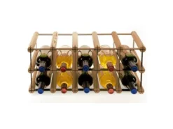 PROREGAL Modulares Weinregal Vinotega Mod Metal HxBxT 22,5 x 52,5 x 24,5 cm 5 x 2 Flaschen Massives Kiefernholz Braun Geölt