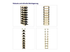 PROREGAL Modulares Weinregal Vinotega Mod Metal HxBxT 82,5 x 12,5 x 24,5 cm 1 x 8 Flaschen Massives Kiefernholz Braun Geölt