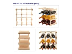 PROREGAL Modulares Weinregal Vinotega Mod HxBxT 36 x 36 x 24 cm 4 x 9 Flaschen Massives Kiefernholz Grau Geölt