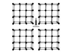 PROREGAL Modulares Weinregal Vinotega Mod HxBxT 36 x 36 x 24 cm 4 x 9 Flaschen Massives Kiefernholz Grau Geölt