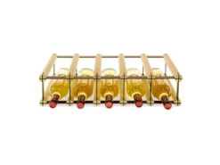 PROREGAL Modulares Weinregal Vinotega Mod Metal HxBxT 12,5 x 52,5 x 24,5 cm 5 x 1 Flaschen Massives Kiefernholz Natur