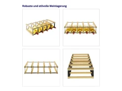 PROREGAL Modulares Weinregal Vinotega Mod Metal HxBxT 12,5 x 52,5 x 24,5 cm 5 x 1 Flaschen Massives Kiefernholz Natur