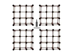 PROREGAL Modulares Weinregal Vinotega Mod HxBxT 36 x 36 x 24 cm 4 x 9 Flaschen Massives Kiefernholz Braun Geölt