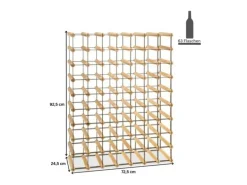 PROREGAL Modulares Weinregal Vinotega Mod Metal HxBxT 92,5 x 72,5 x 24,5 cm 7 x 9 Flaschen Massives Kiefernholz Natur
