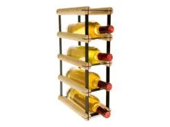 PROREGAL Modulares Weinregal Vinotega Mod Metal HxBxT 42,5 x 12,5 x 24,5 cm 1 x 4 Flaschen Massives Kiefernholz Natur