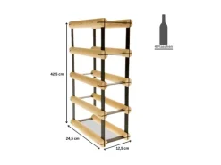 PROREGAL Modulares Weinregal Vinotega Mod Metal HxBxT 42,5 x 12,5 x 24,5 cm 1 x 4 Flaschen Massives Kiefernholz Natur