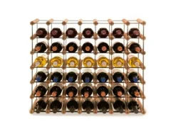 PROREGAL Modulares Weinregal Vinotega Mod Metal HxBxT 62,5 x 72,5 x 24,5 cm 7 x 6 Flaschen Massives Kiefernholz Braun Geölt