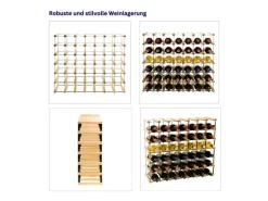 PROREGAL Modulares Weinregal Vinotega Mod Metal HxBxT 62,5 x 72,5 x 24,5 cm 7 x 6 Flaschen Massives Kiefernholz Braun Geölt
