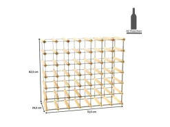 PROREGAL Modulares Weinregal Vinotega Mod Metal HxBxT 62,5 x 72,5 x 24,5 cm 7 x 6 Flaschen Massives Kiefernholz Braun Geölt