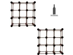 PROREGAL Modulares Weinregal Vinotega Mod HxBxT 36 x 36 x 24 cm 2 x 9 Flaschen Massives Kiefernholz Braun Geölt