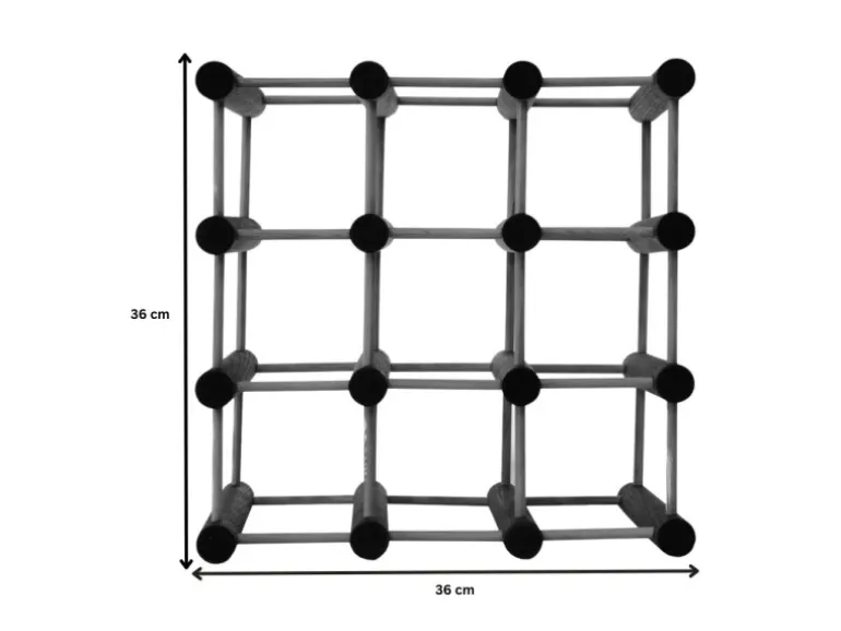 PROREGAL Modulares Weinregal Vinotega Mod HxBxT 36 x 36 x 24 cm 5 x 9 Flaschen Massives Kiefernholz Grau Geölt