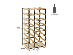 PROREGAL Modulares Weinregal Vinotega Mod Metal HxBxT 72,5 x 32,5 x 24,5 cm 3 x 7 Flaschen Massives Kiefernholz Natur