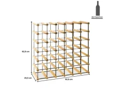PROREGAL Modulares Weinregal Vinotega Mod Metal HxBxT 62,5 x 62,5 x 24,5 cm 6 x 6 Flaschen Massives Kiefernholz Braun Geölt