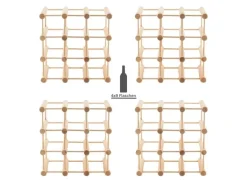 PROREGAL Modulares Weinregal Vinotega Mod HxBxT 36 x 36 x 24 cm 4 x 9 Flaschen Massives Eichenholz Natur