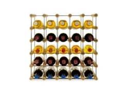 PROREGAL Modulares Weinregal Vinotega Mod Metal HxBxT 52,5 x 52,5 x 24,5 cm 5 x 5 Flaschen Massives Kiefernholz Natur