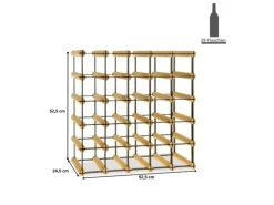 PROREGAL Modulares Weinregal Vinotega Mod Metal HxBxT 52,5 x 52,5 x 24,5 cm 5 x 5 Flaschen Massives Kiefernholz Natur