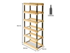 PROREGAL Modulares Weinregal Vinotega Mod Metal HxBxT 52,5 x 12,5 x 24,5 cm 1 x 5 Flaschen Massives Kiefernholz Braun Geölt