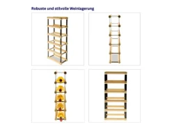 PROREGAL Modulares Weinregal Vinotega Mod Metal HxBxT 52,5 x 12,5 x 24,5 cm 1 x 5 Flaschen Massives Kiefernholz Braun Geölt