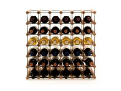 PROREGAL Modulares Weinregal Vinotega Mod Metal HxBxT 52,5 x 62,5 x 24,5 cm 6 x 5 Flaschen Massives Kiefernholz Braun Geölt