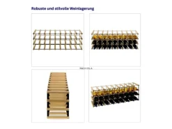 PROREGAL Modulares Weinregal Vinotega Mod Metal HxBxT 32,5 x 92,5 x 24,5 cm 9 x 3 Flaschen Massives Kiefernholz Natur